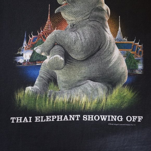 Vintage Joligolf Sawasdee Thailand "Thai Elephant Showing Off" Men's M T-Shirt - Picture 6 of 15